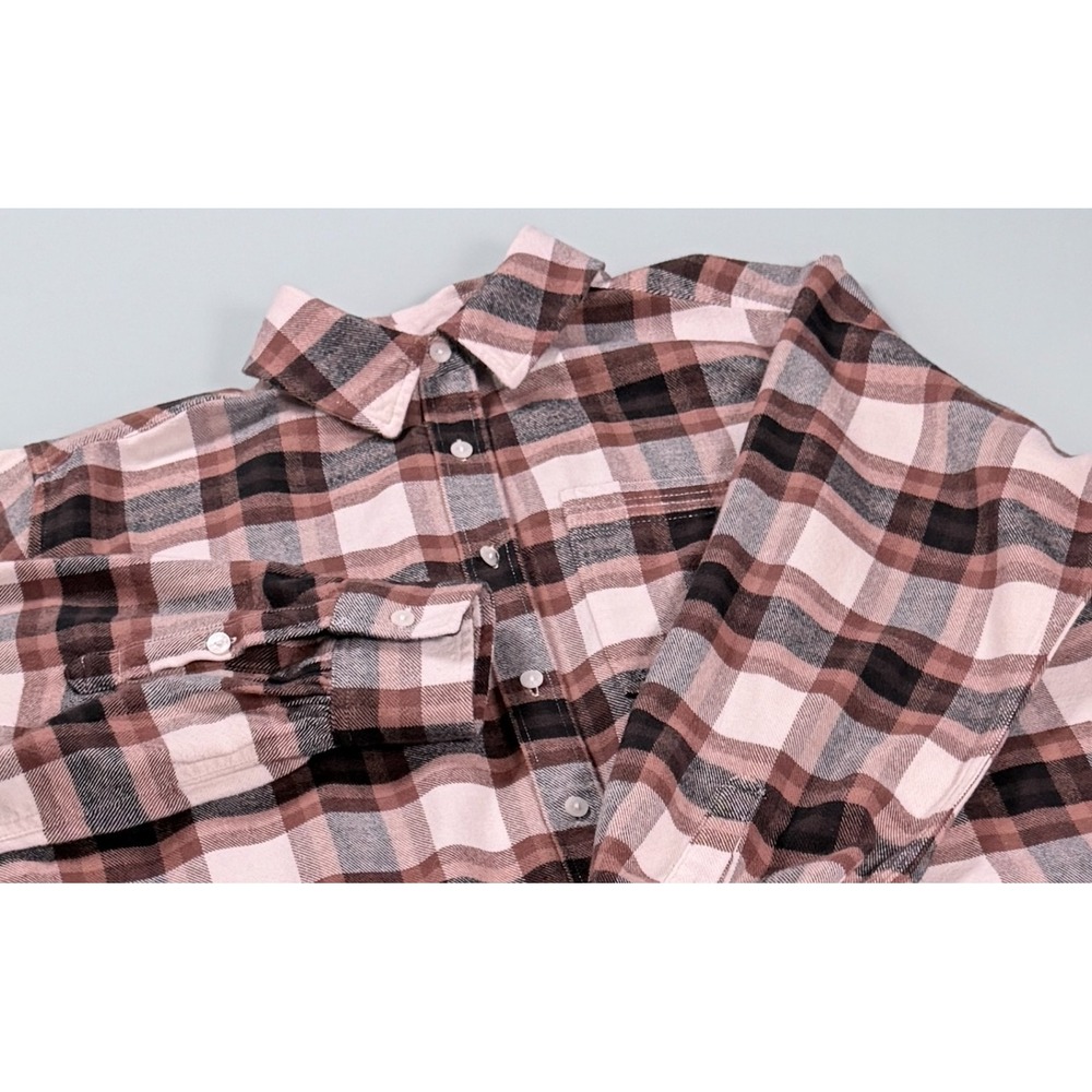 AERIE Multicolor Plaid Cotton Women's Up Top Boyfriend Flannel - Small/Petite